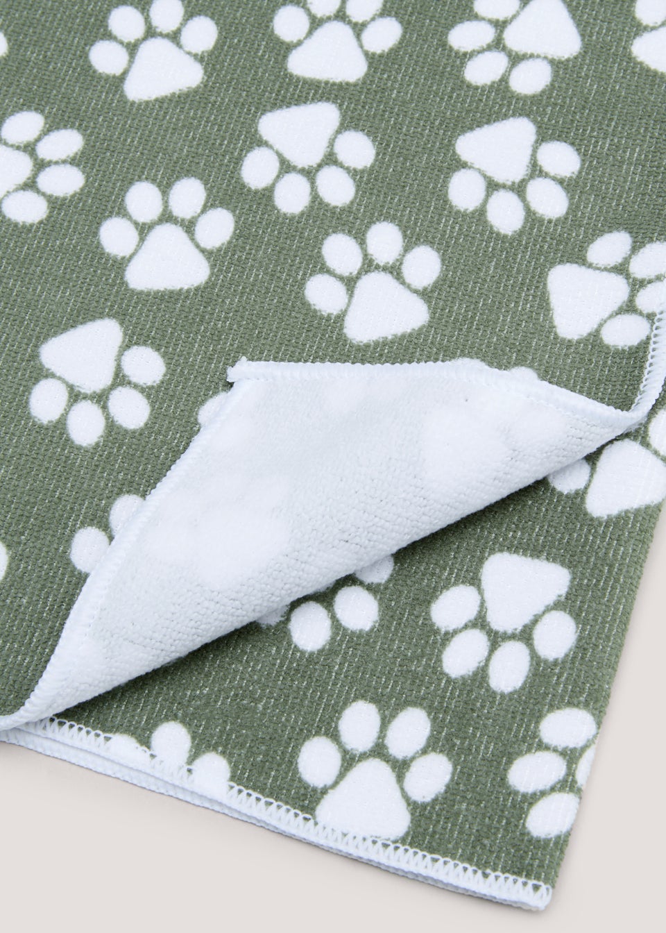 Green Paw Print Pet Towel (120cm x 80cm)