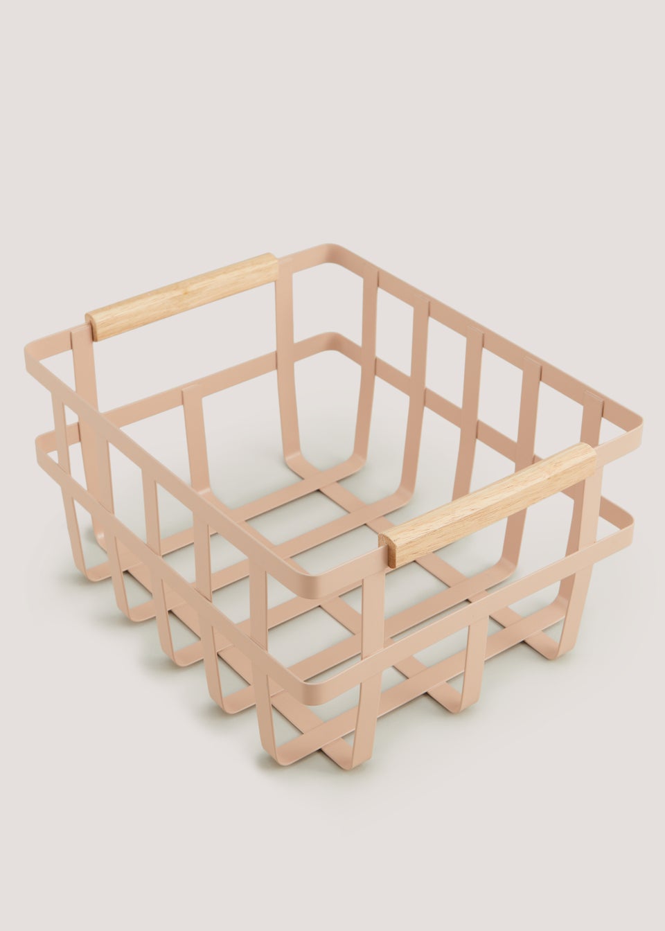 Pink Metal Cut Out Storage Basket (32cm x 16cm x 25cm)