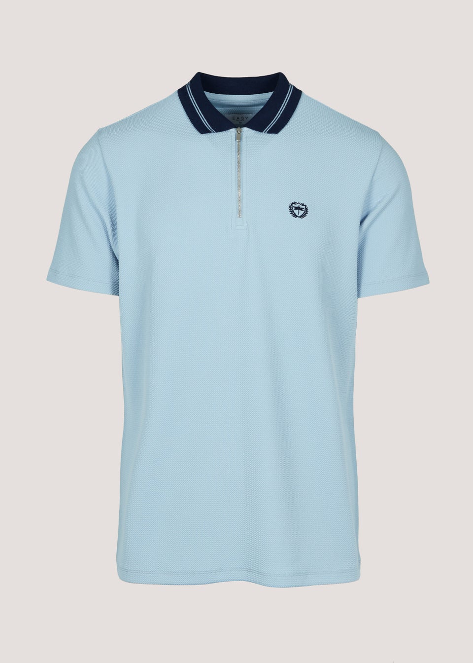 Stone Textured Quarter Zip Polo Shirt