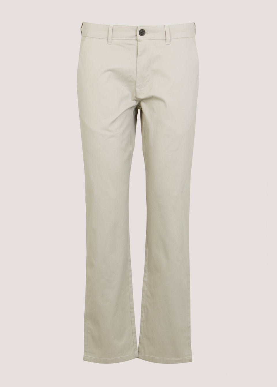Beige Straight Fit Stretch Chinos
