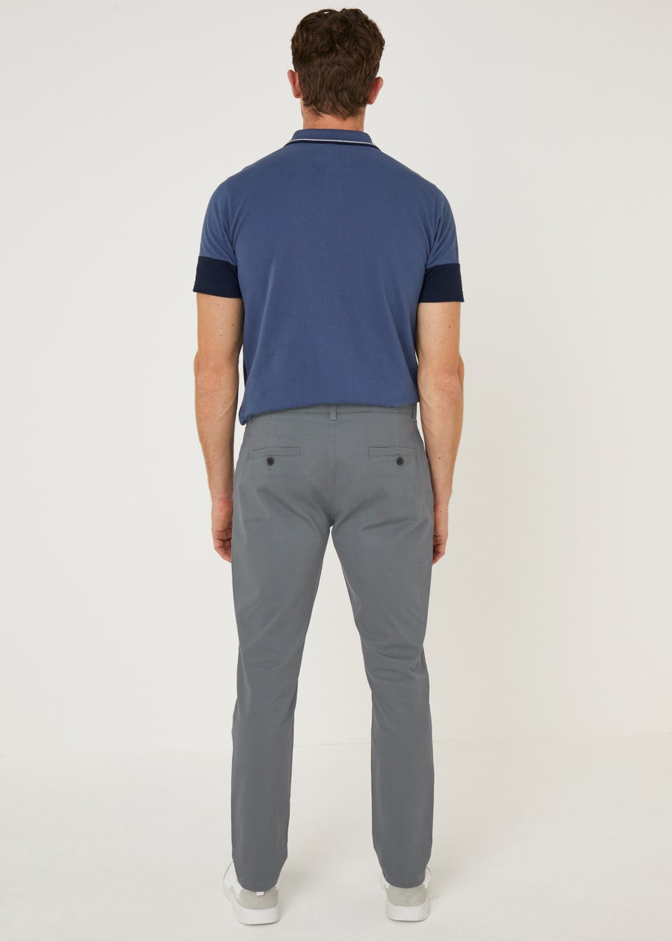 Grey Slim Fit Stretch Chinos