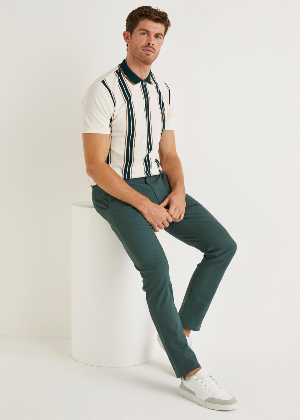 Teal Slim Fit Stretch Chinos