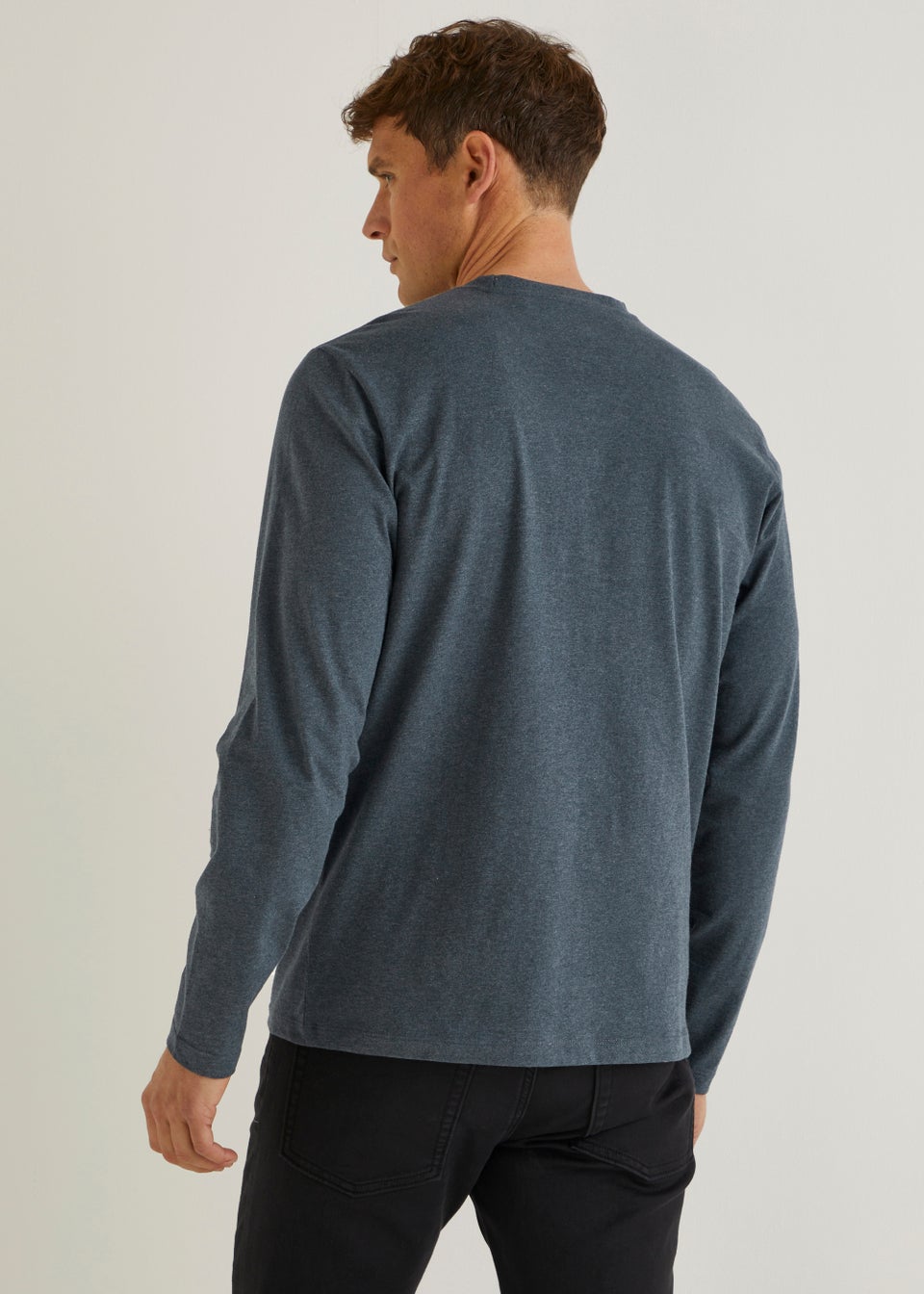 Grey Essential Long Sleeve Crew Neck T-Shirt