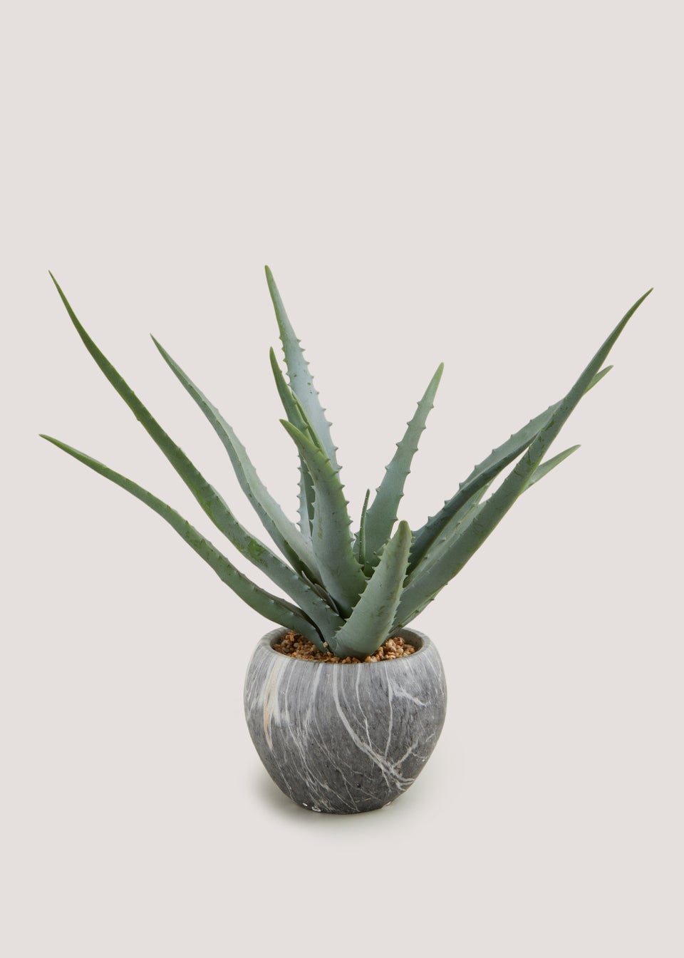 Aloe Succulent in Marble Effect Pot (34cm x 25cm x 23cm)