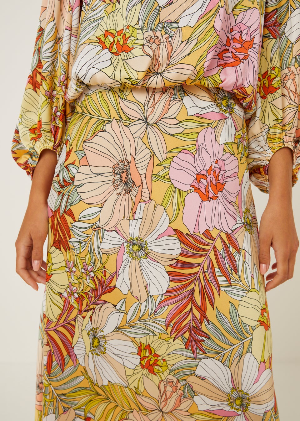 Matalan floral midi online skirt