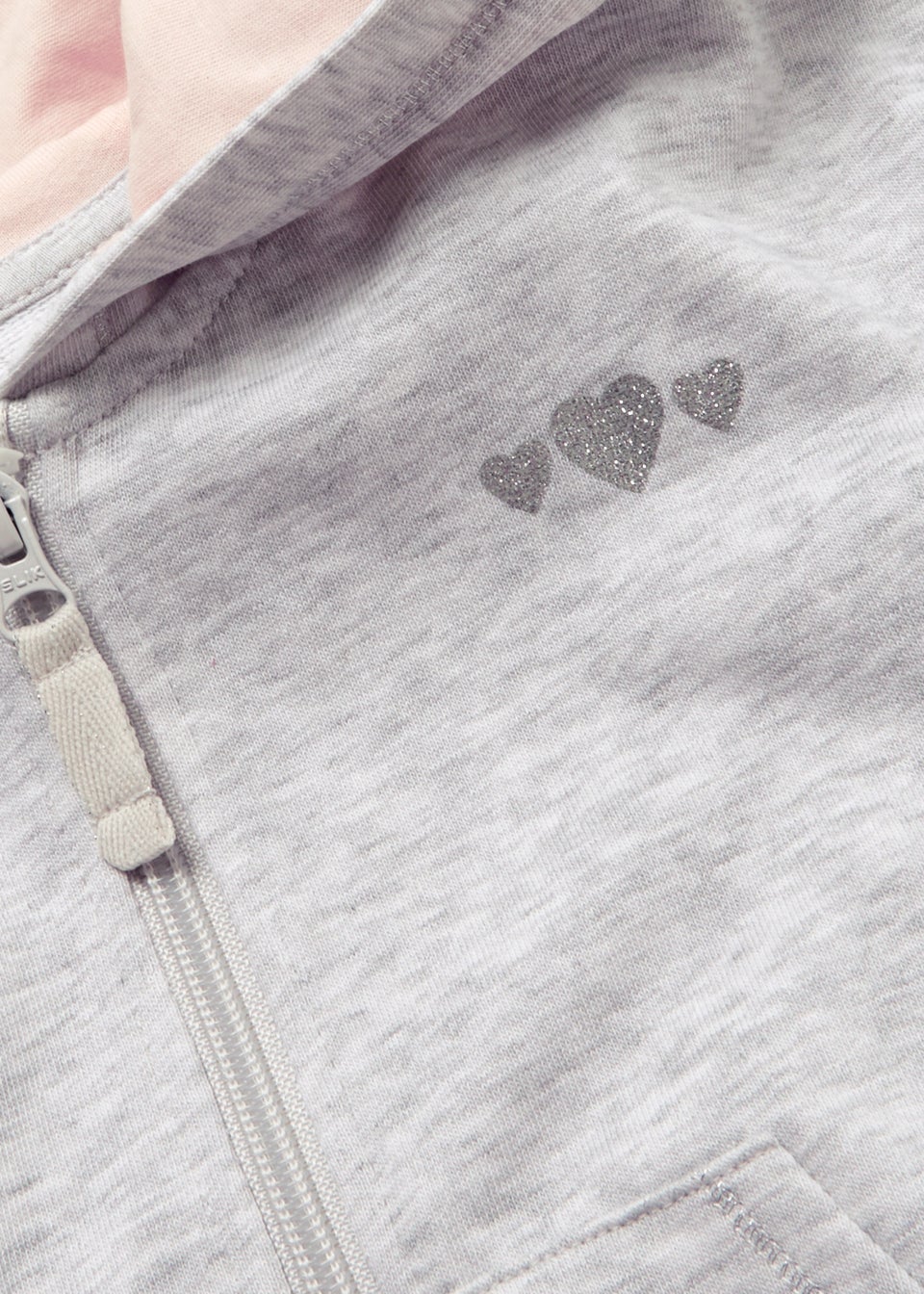Girls Grey Glitter Zip Up Hoodie (9mths6yrs) Matalan