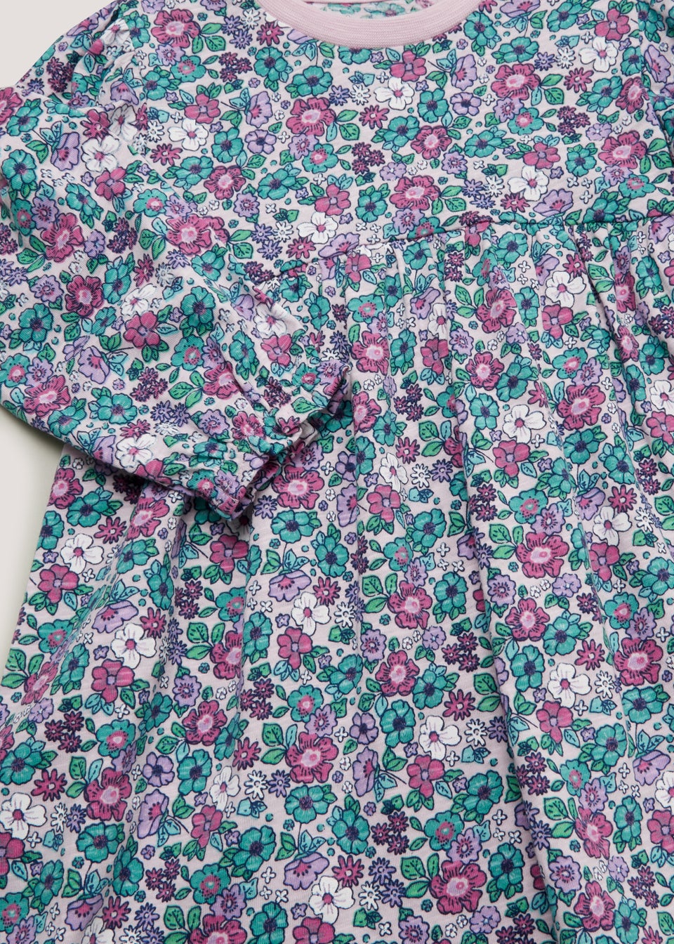 Girls Pink Ditsy Floral Jersey Dress (9mths-6yrs) - Matalan