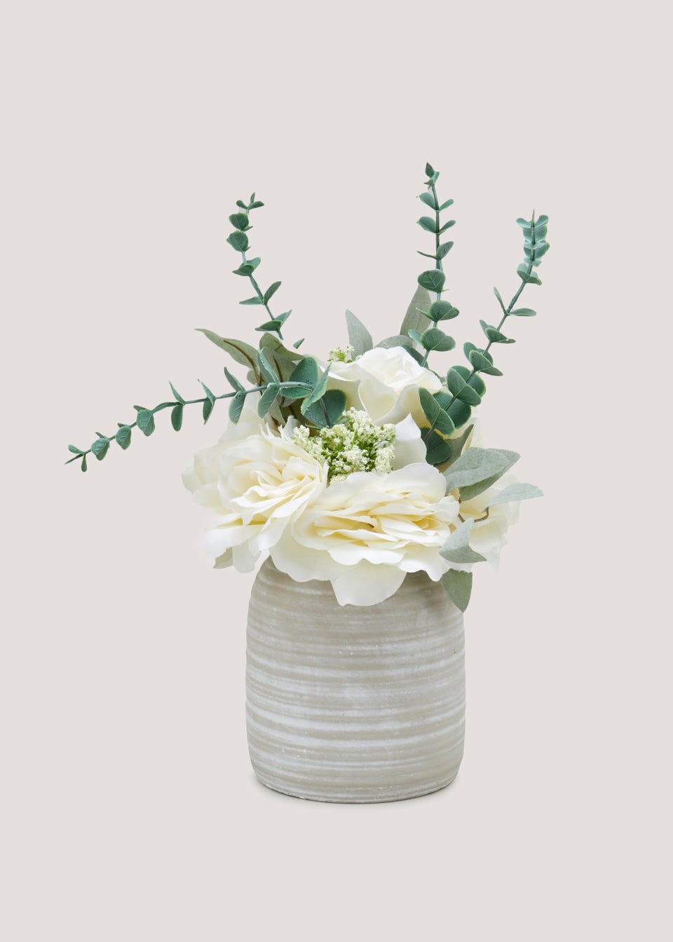 Mixed Flowers in Grey Pot (35cm x 12cm)