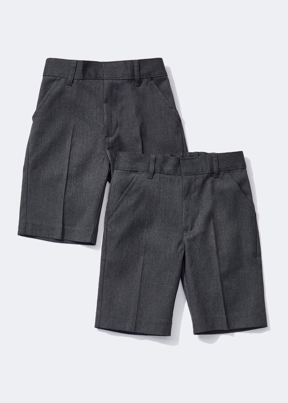 Boys 2 Pack Grey Slim Fit School Shorts (3-13yrs)
