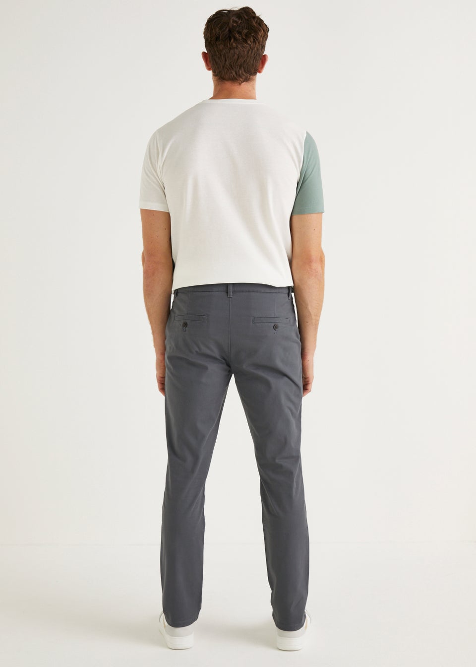 Big & Tall Grey Stretch Straight Fit Chinos