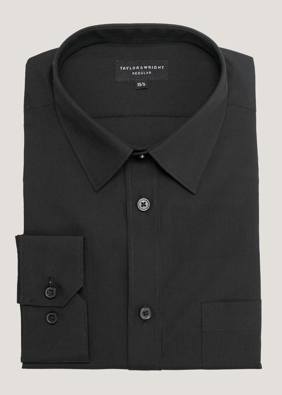Taylor & Wright Black Easy Care Regular Fit Shirt