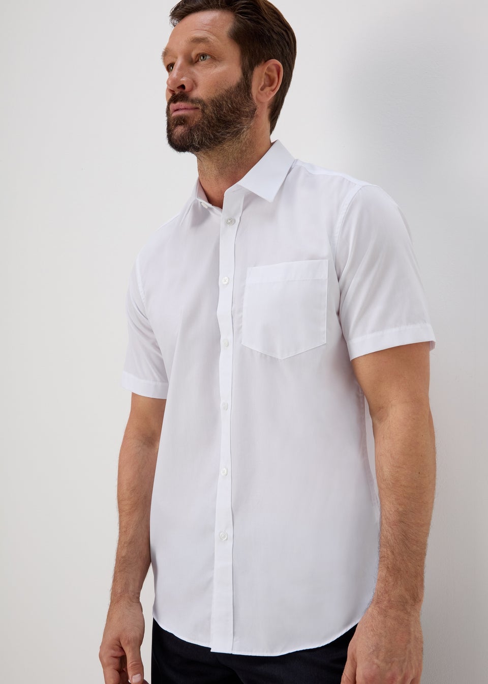 Taylor & Wright White Easy Care Regular Fit Short Sleeve Shirt - Matalan