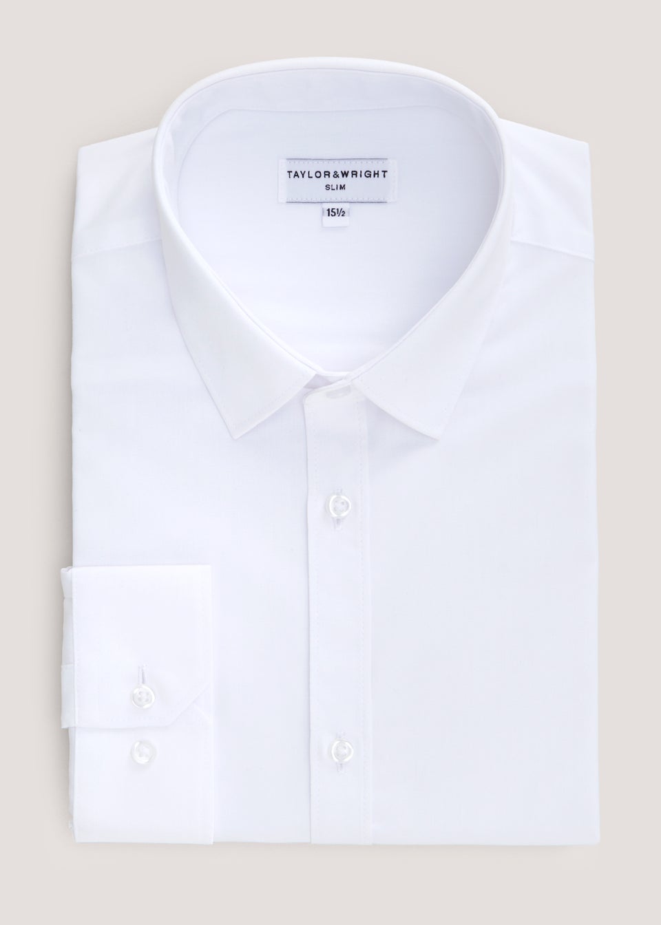Taylor & Wright White Easy Care Slim Fit Shirt