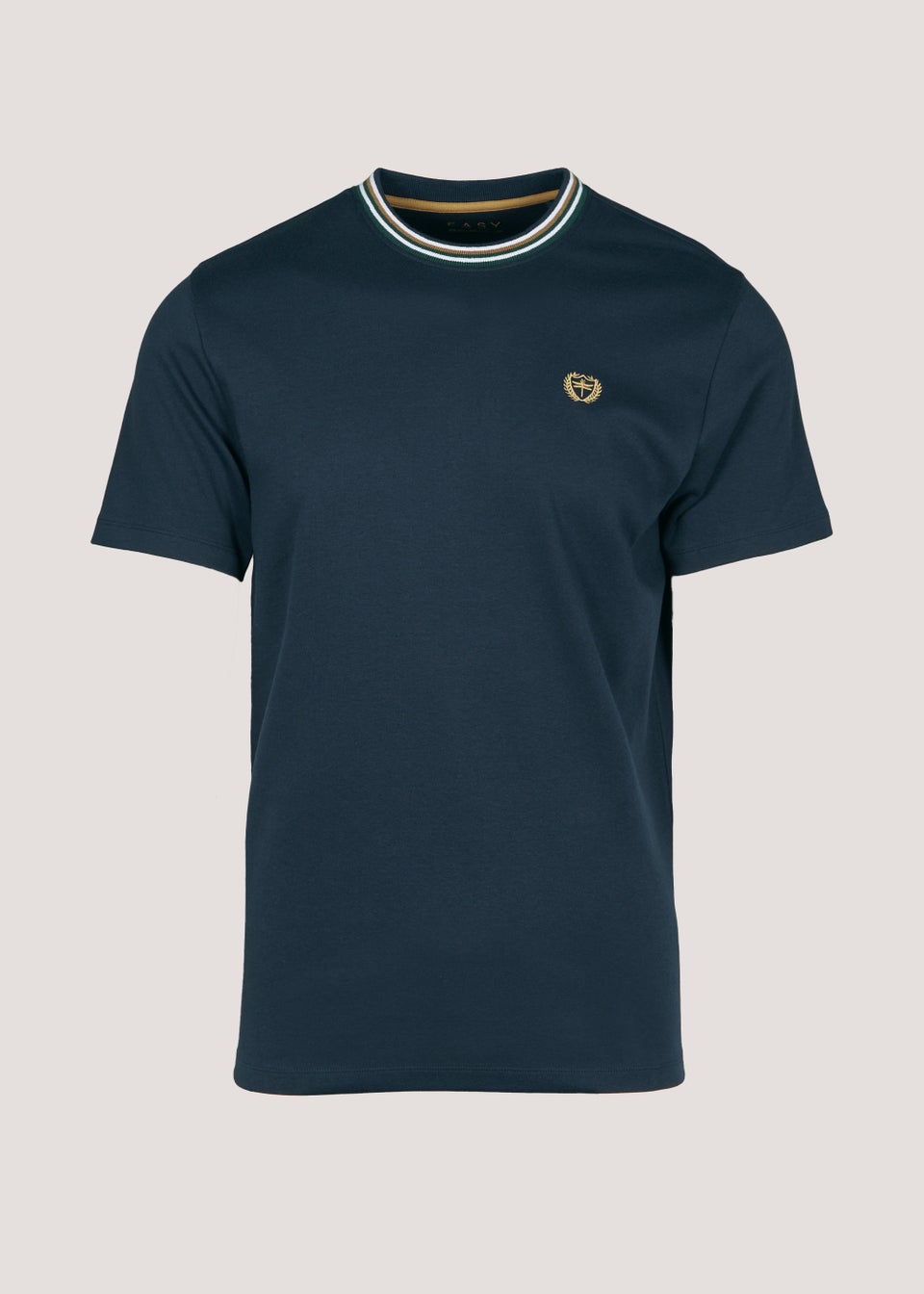 Navy Tipped Interlock Tee - Matalan