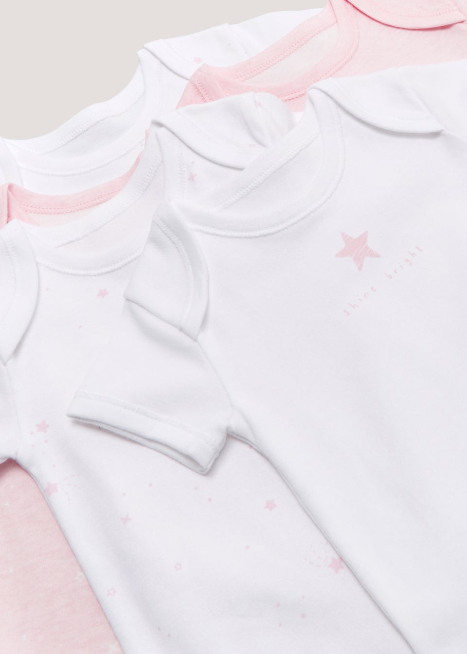 Baby 5 Pack Pink Star Bodysuits (Newborn-23mths)