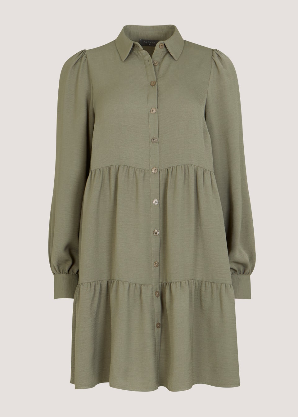 Khaki Mini Shirt Dress