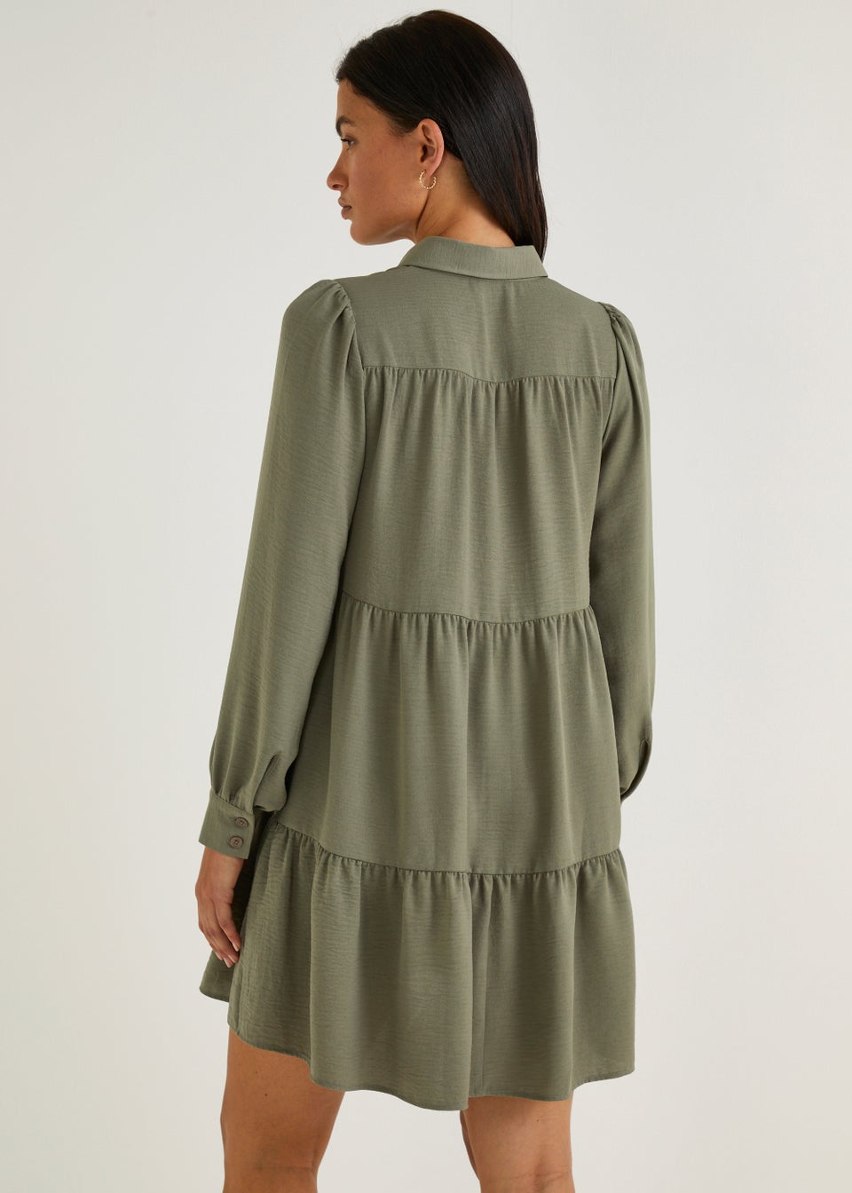 Khaki Mini Shirt Dress