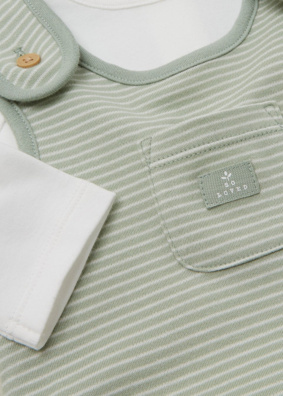 Baby Sage Dungarees & T-Shirt Set (Tiny Baby-12mths)
