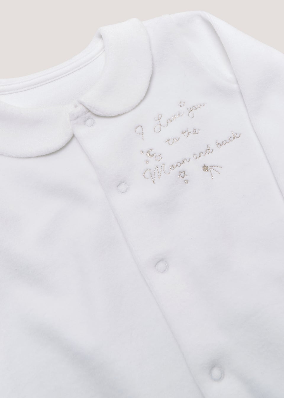 White velour baby grows discount