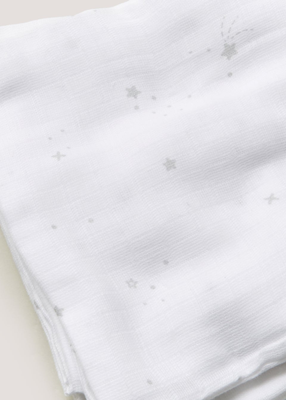 3 Pack White Star Muslin Cloths (73cm x 73cm)