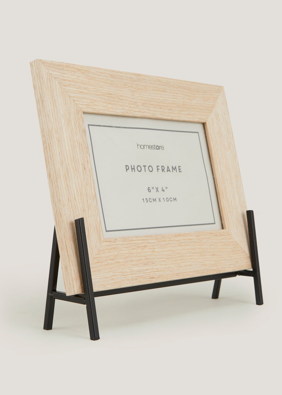 Oak Photo Frame On Black Stand (4x6in)