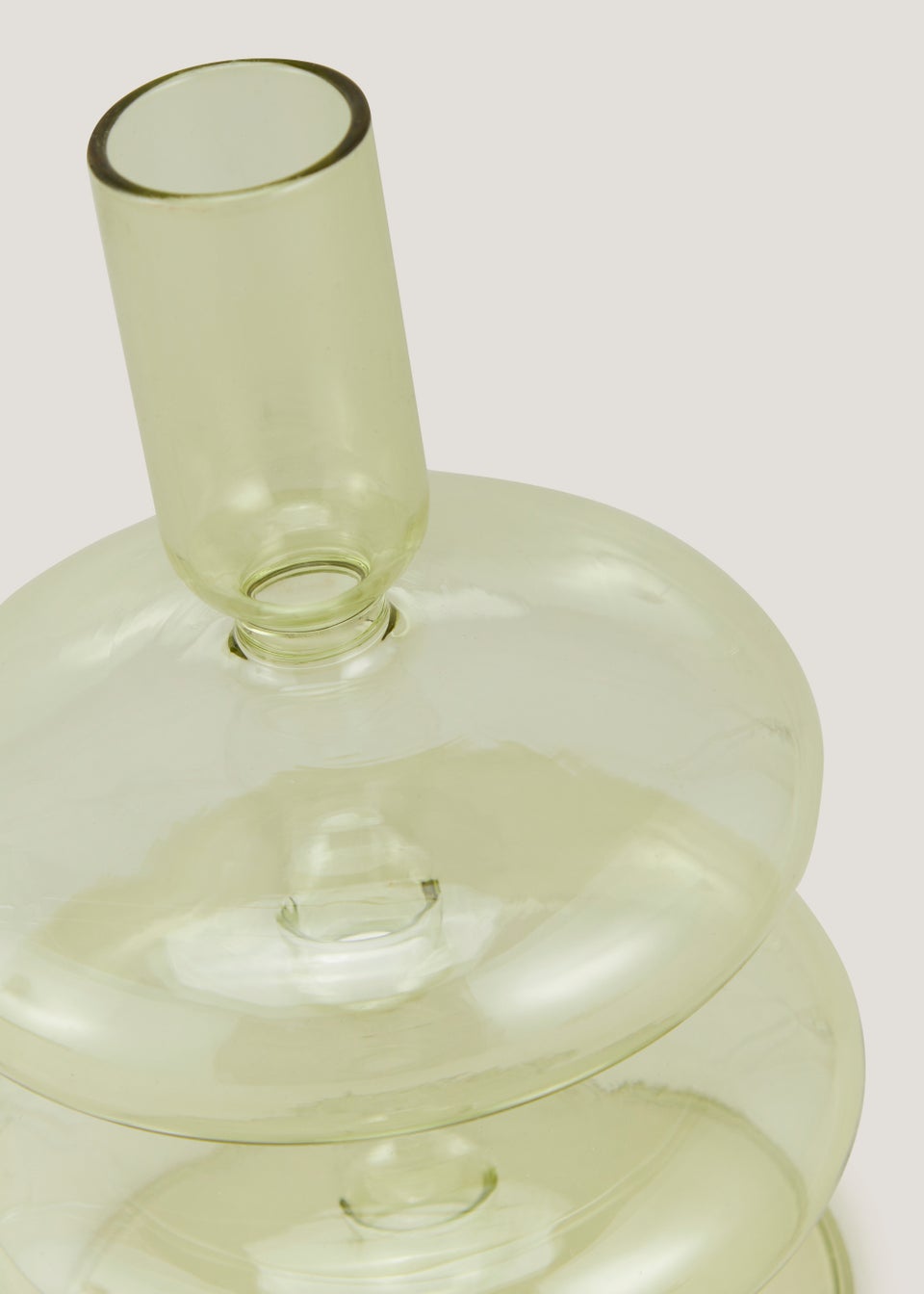 Green Glass Tapered Candle Holder