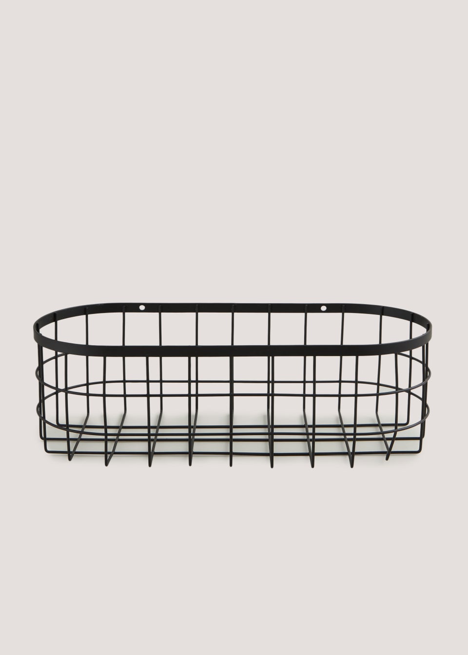 Black Metal Wire Oval Storage Basket (11.5cm x 15.5cm x 37.5cm)