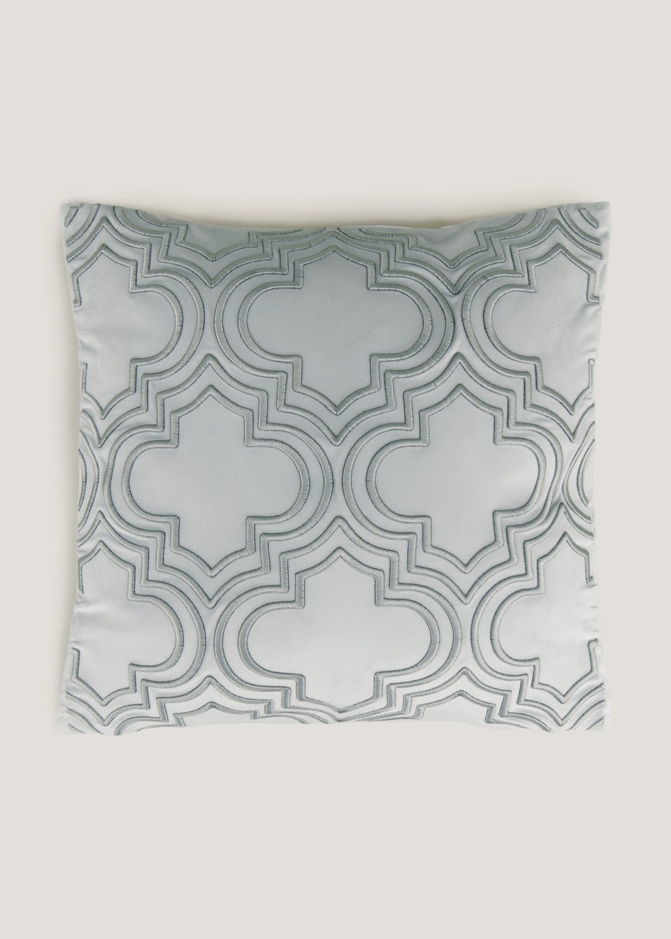 Grey Embroidered Cushion (43cm x 43cm)