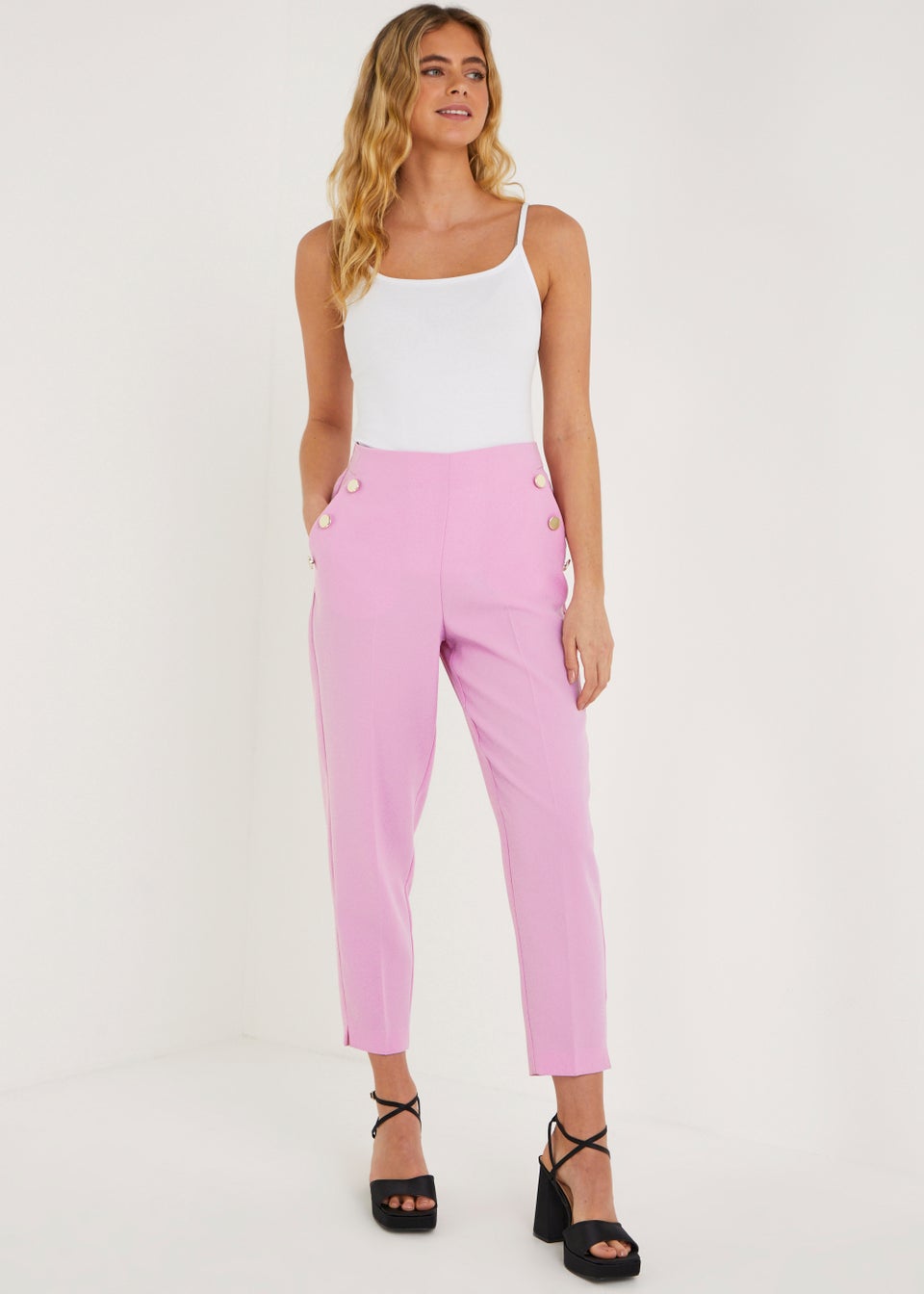 Women Regular Fit Stylish Cotton Lycra Baby Pink Trousers pants