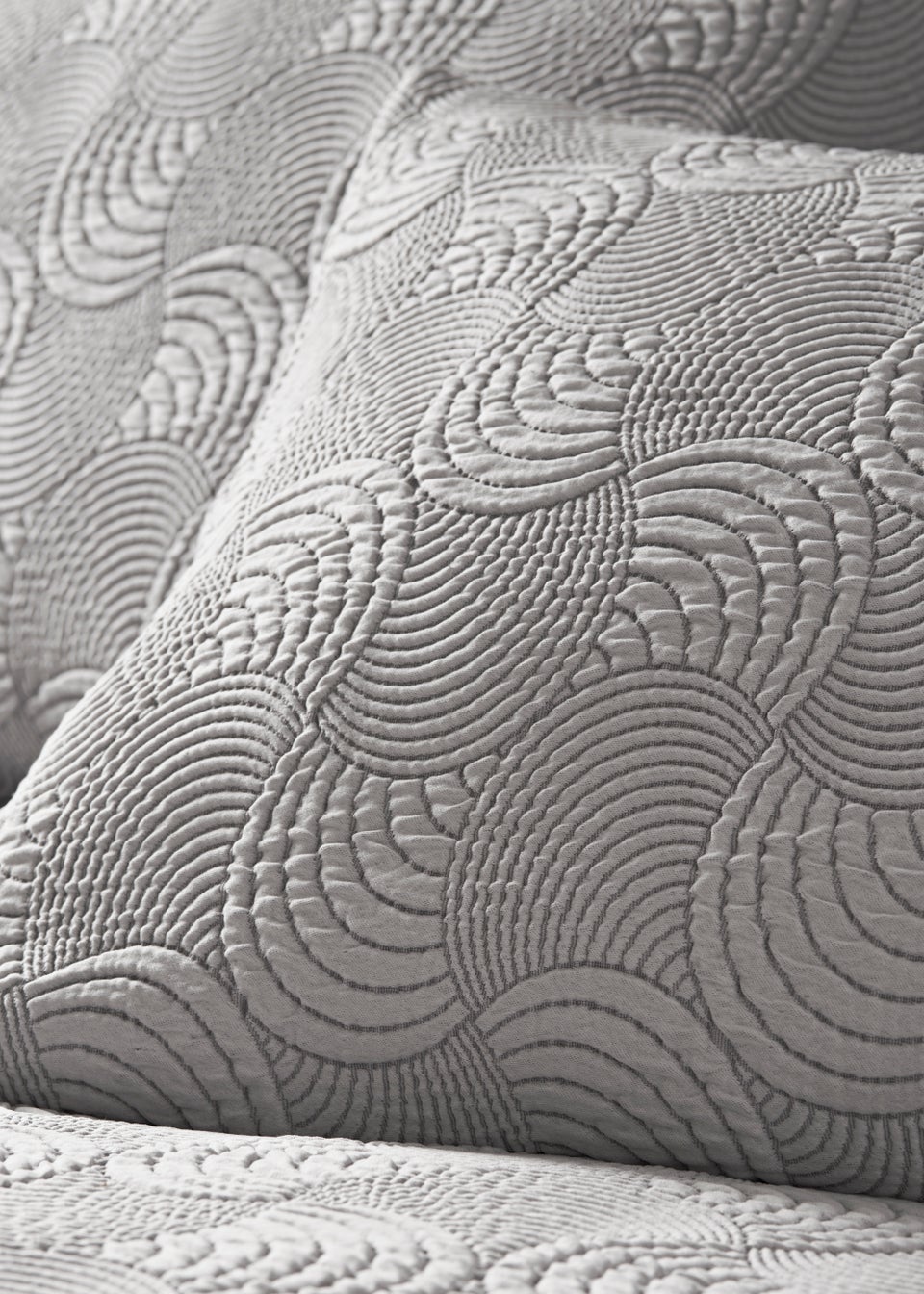 Grey Wave Jacquard Duvet Cover