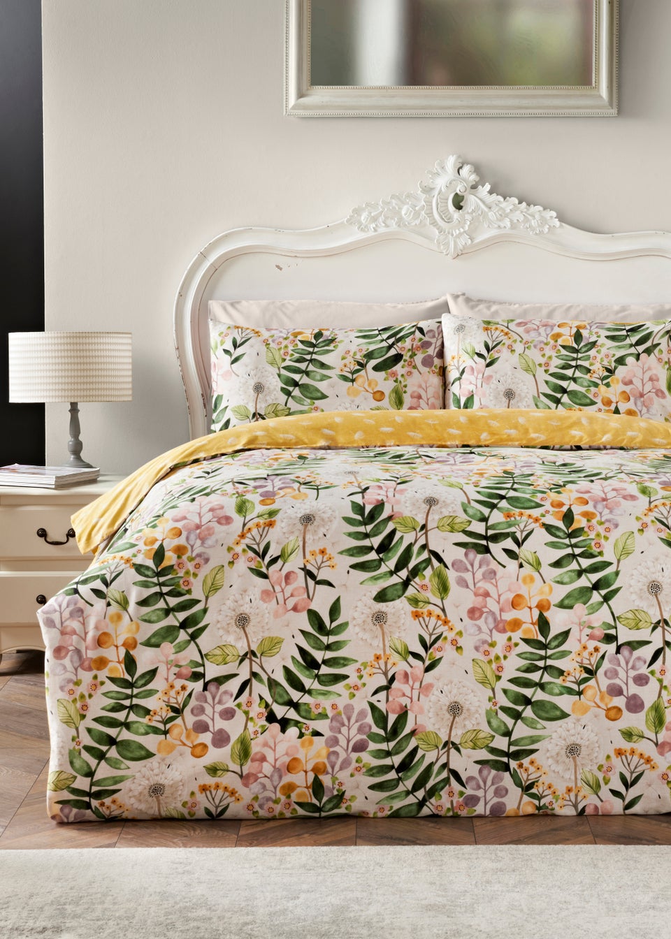Multicoloured Floral Print 100% Cotton Reversible Duvet Cover - Matalan