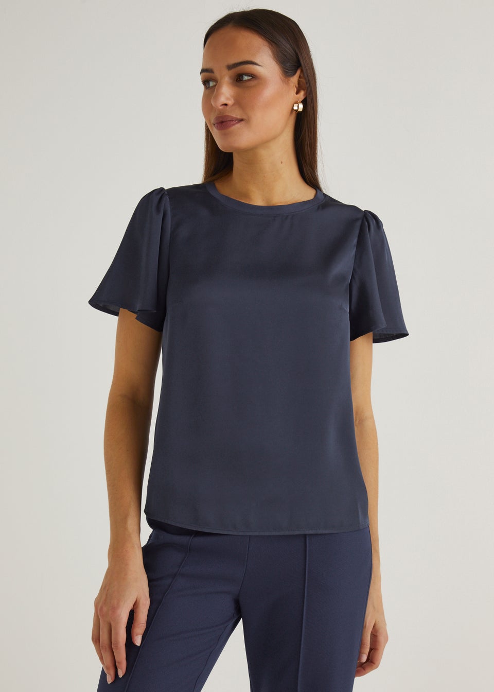 Et Vous Navy Satin T-Shirt