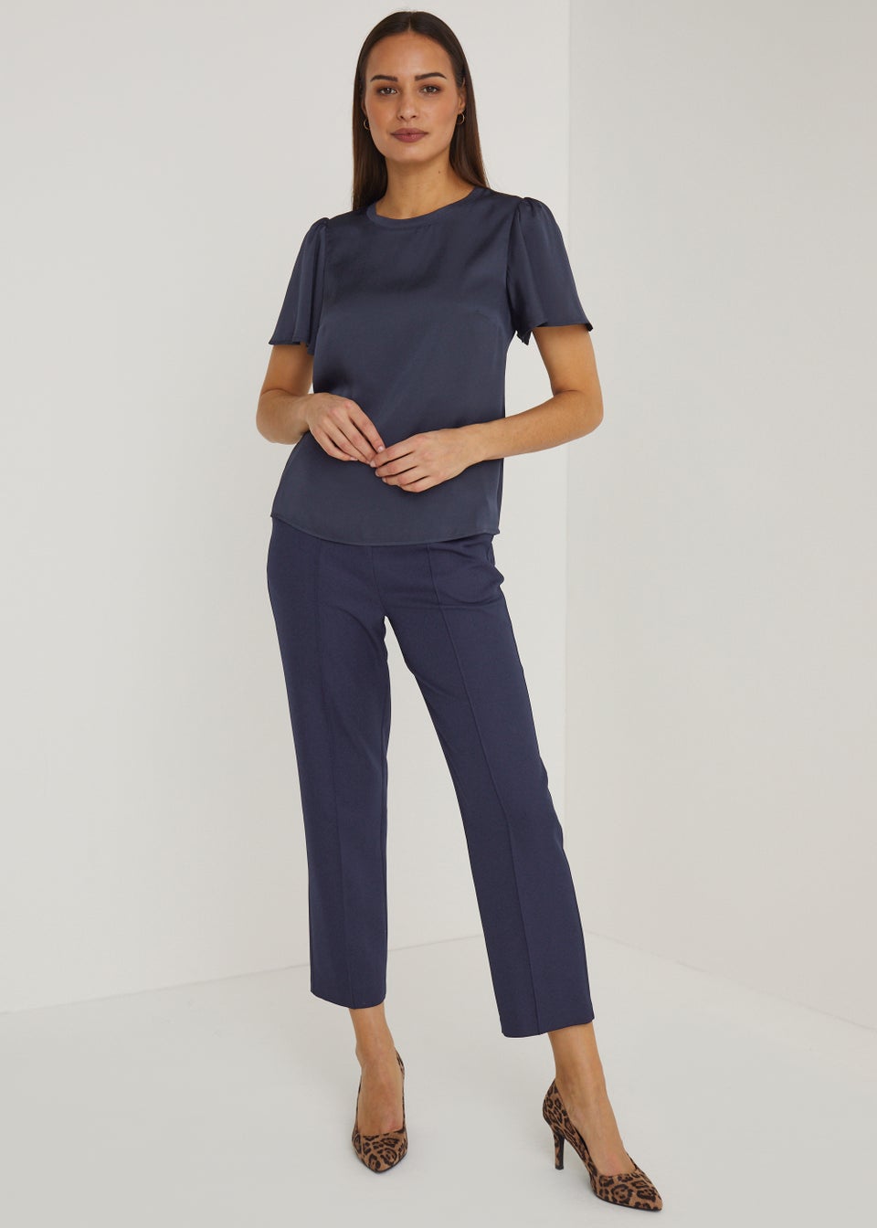Et Vous Navy Satin T-Shirt