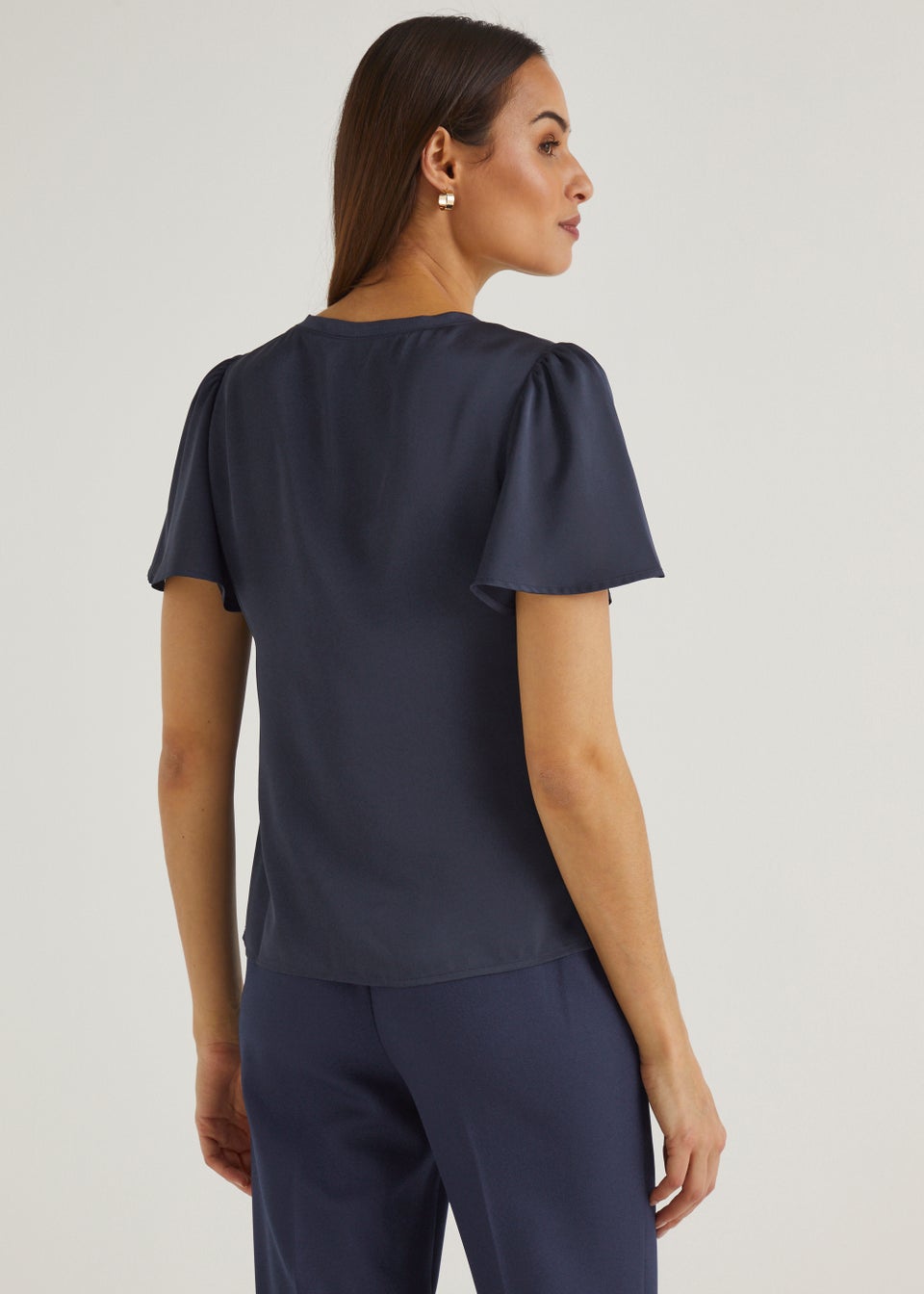 Et Vous Navy Satin T-Shirt