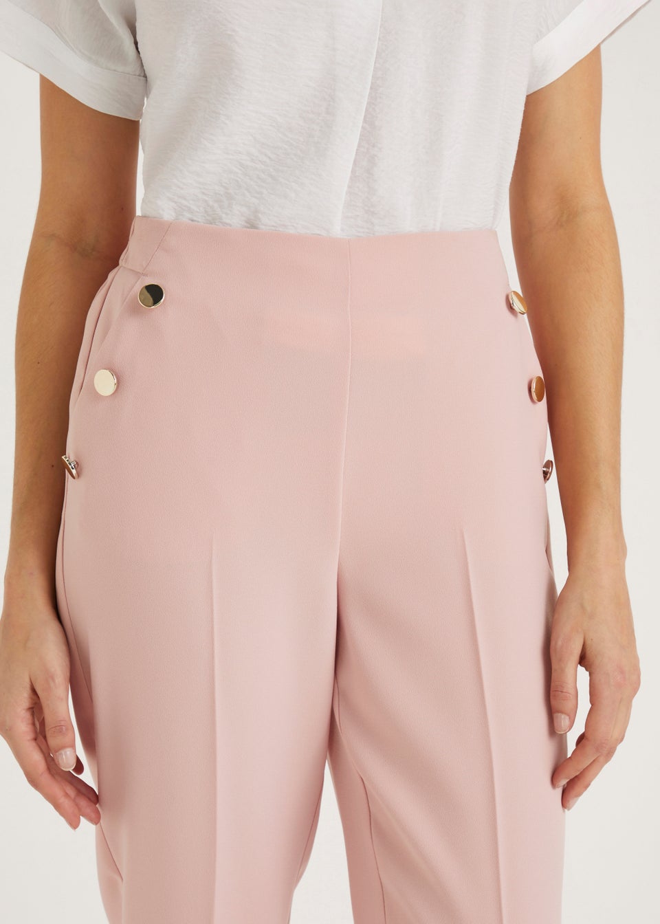 Et Vous Pink Button Suit Trousers