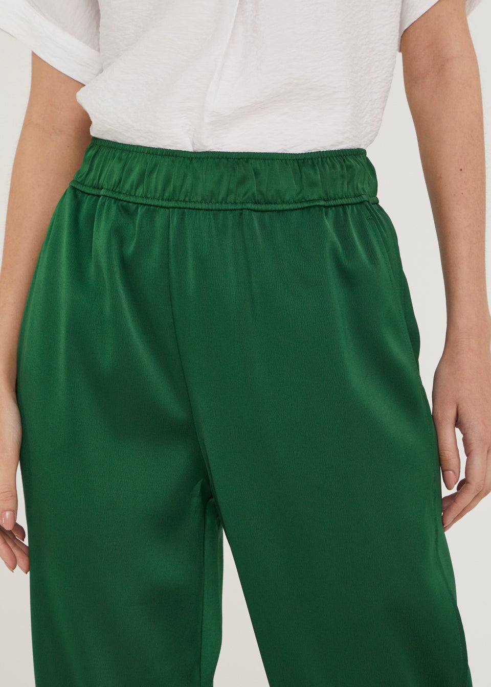 Et Vous Green Satin Trousers