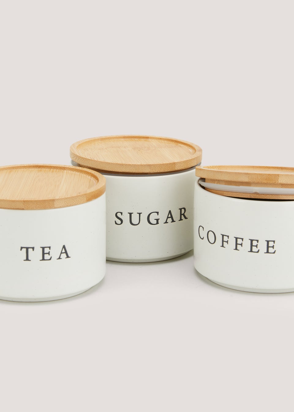 Cream Tea Coffee & Sugar Stackable Canisters (24cm x 11cm)