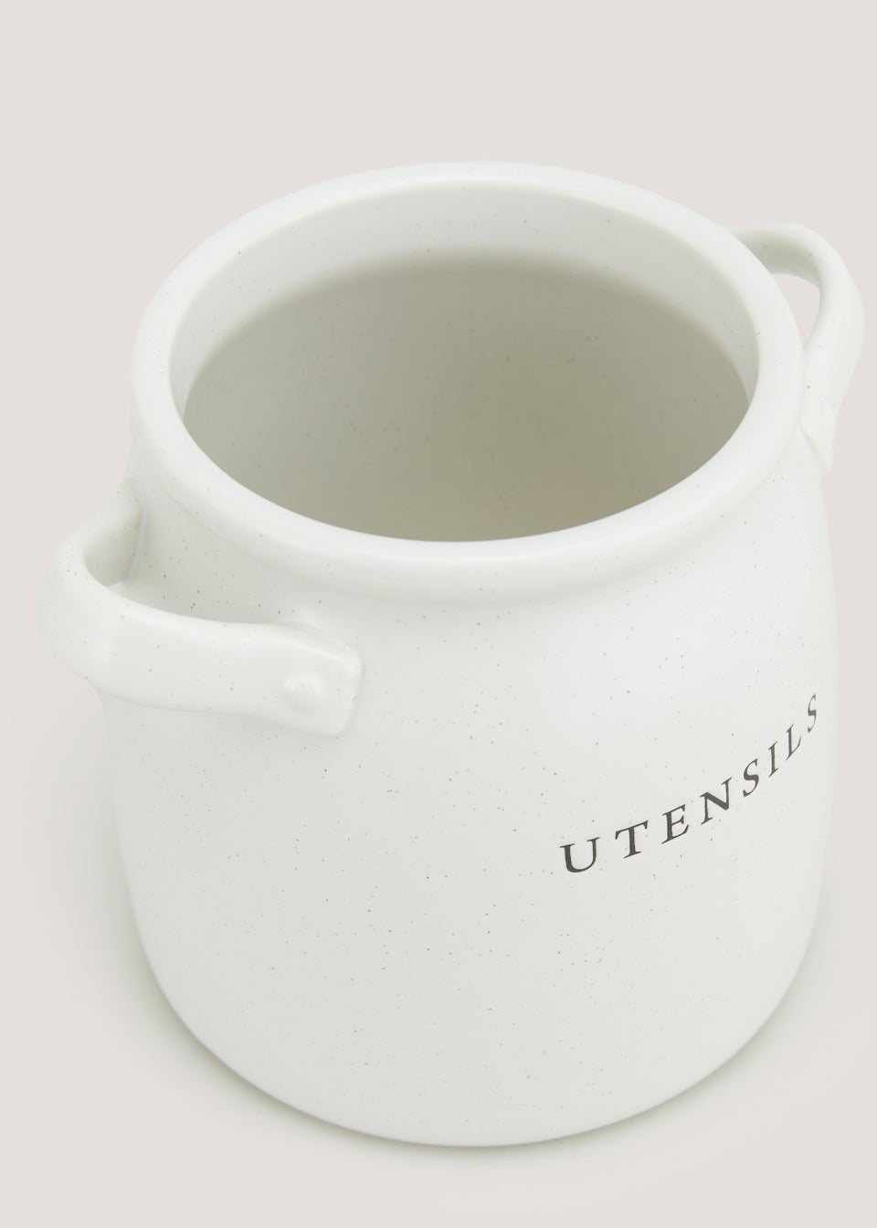 Cream Speckle Utensil Pot (14cm x 13cm)