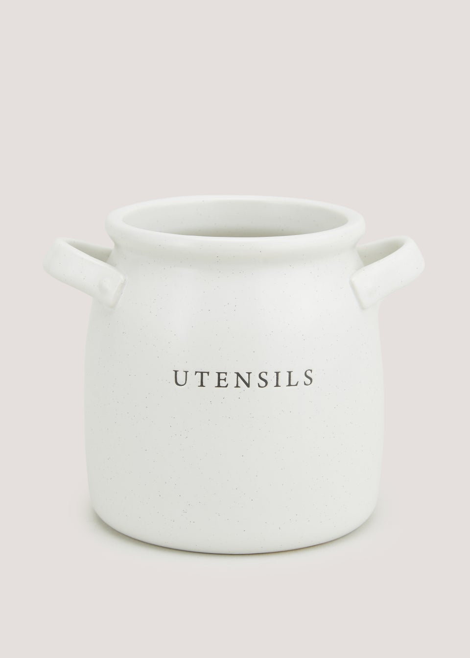 Cream Speckle Utensil Pot (14cm x 13cm)