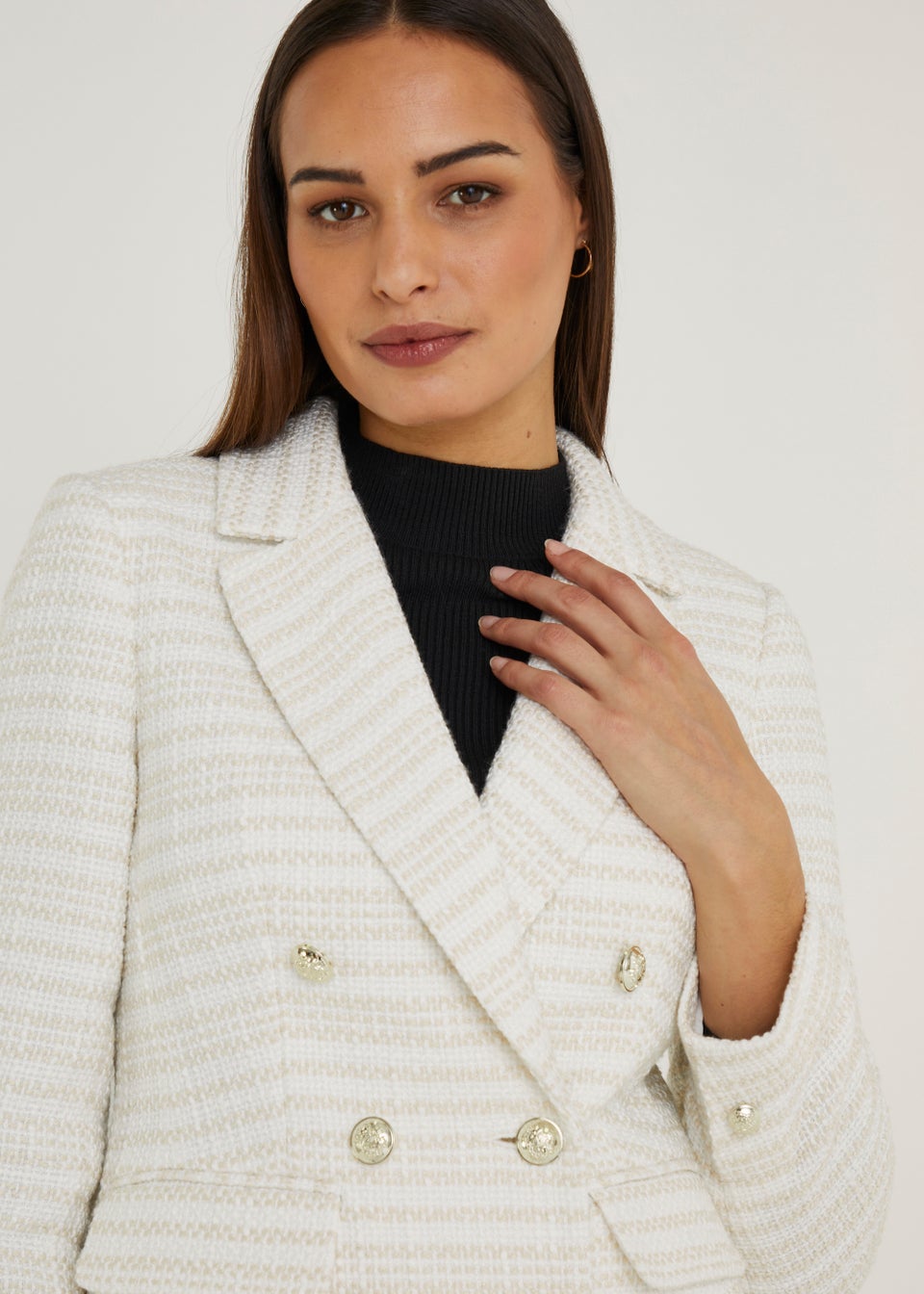 Ivory boucle jacket outlet