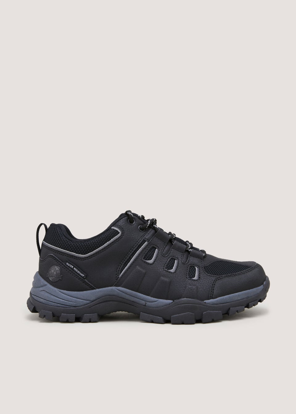 Black Water Resistant Trek Shoes Matalan