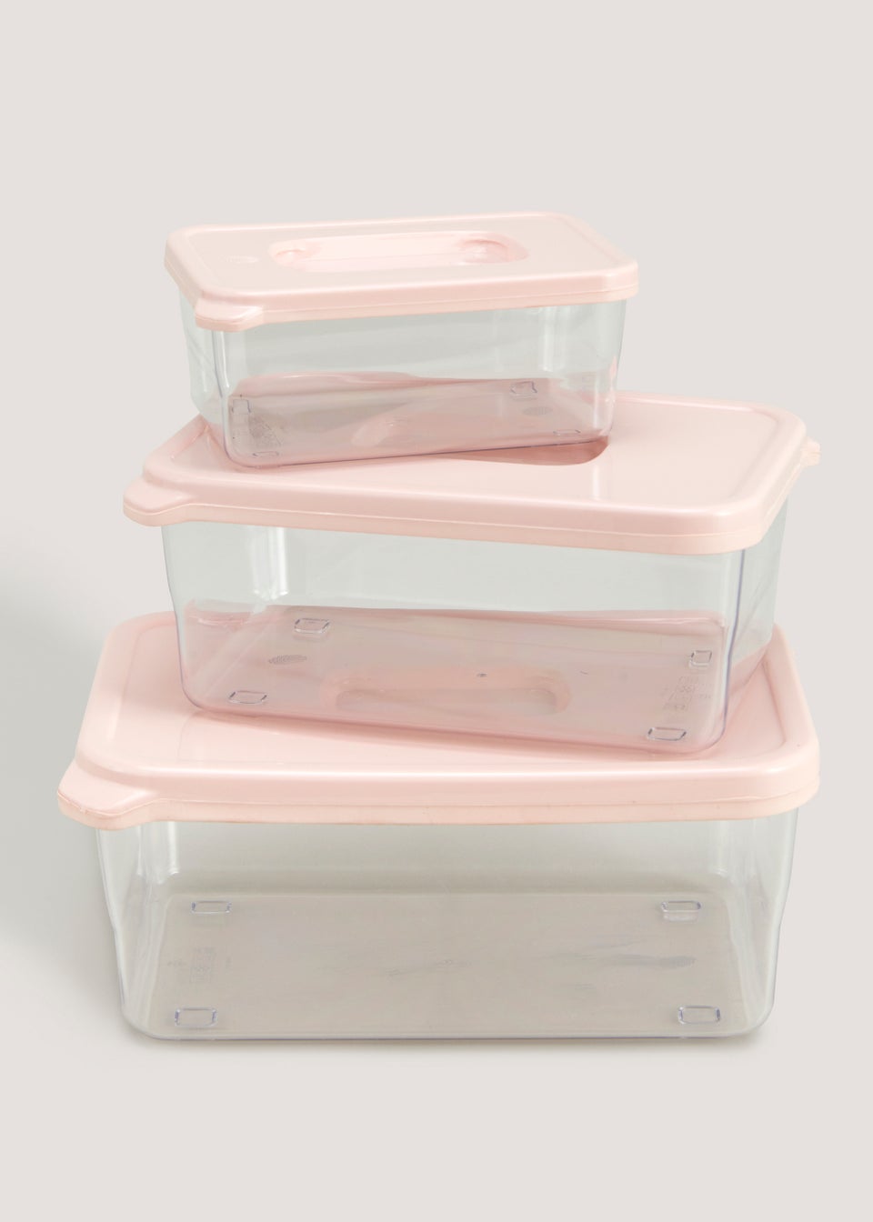 3 Pack Pink Food Storage Boxes