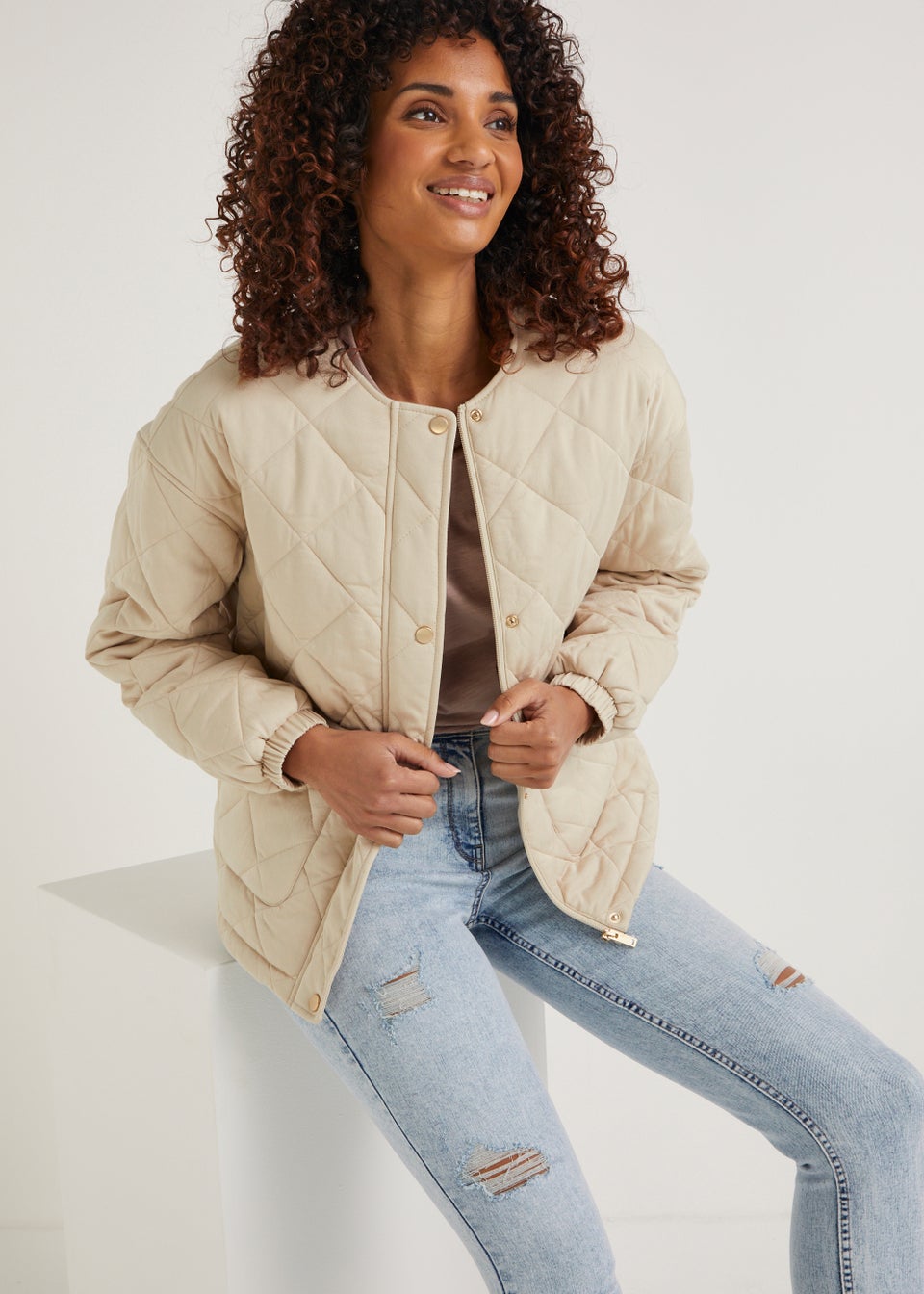 Stone Quilted Jacket