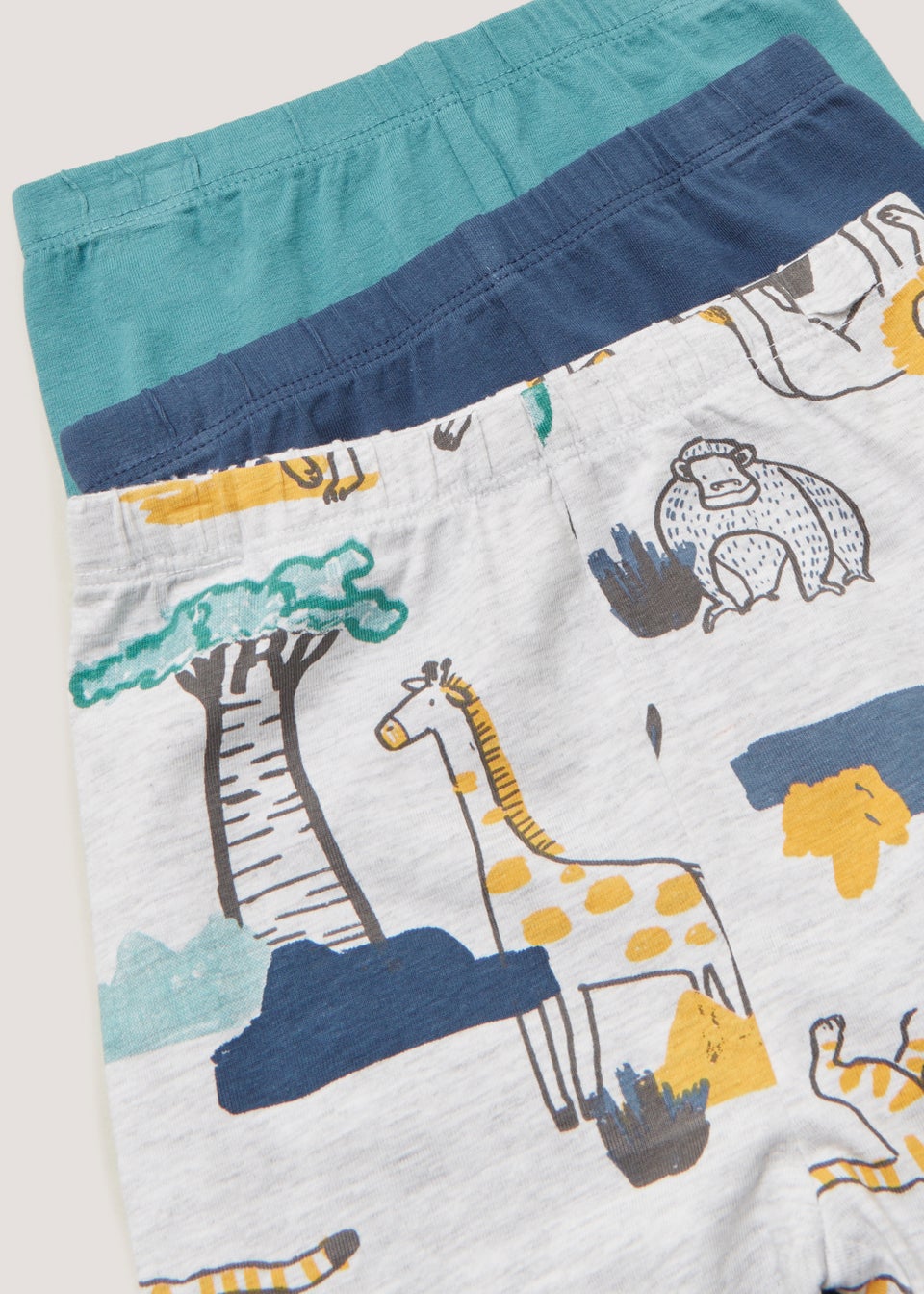 Boys 3 Pack Plain & Print Leggings (9mths-6yrs)