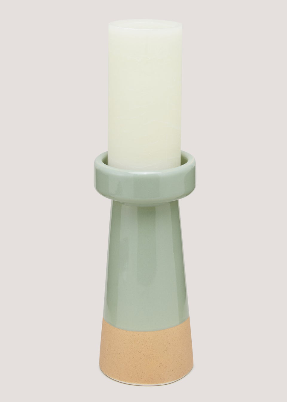 Green Ceramic Candle Holder (23cm x 10cm)