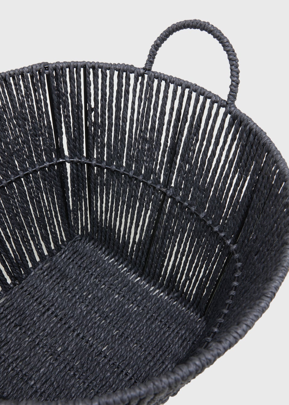 Black Paper Rope Twist Storage Basket (35cm x 24cm)