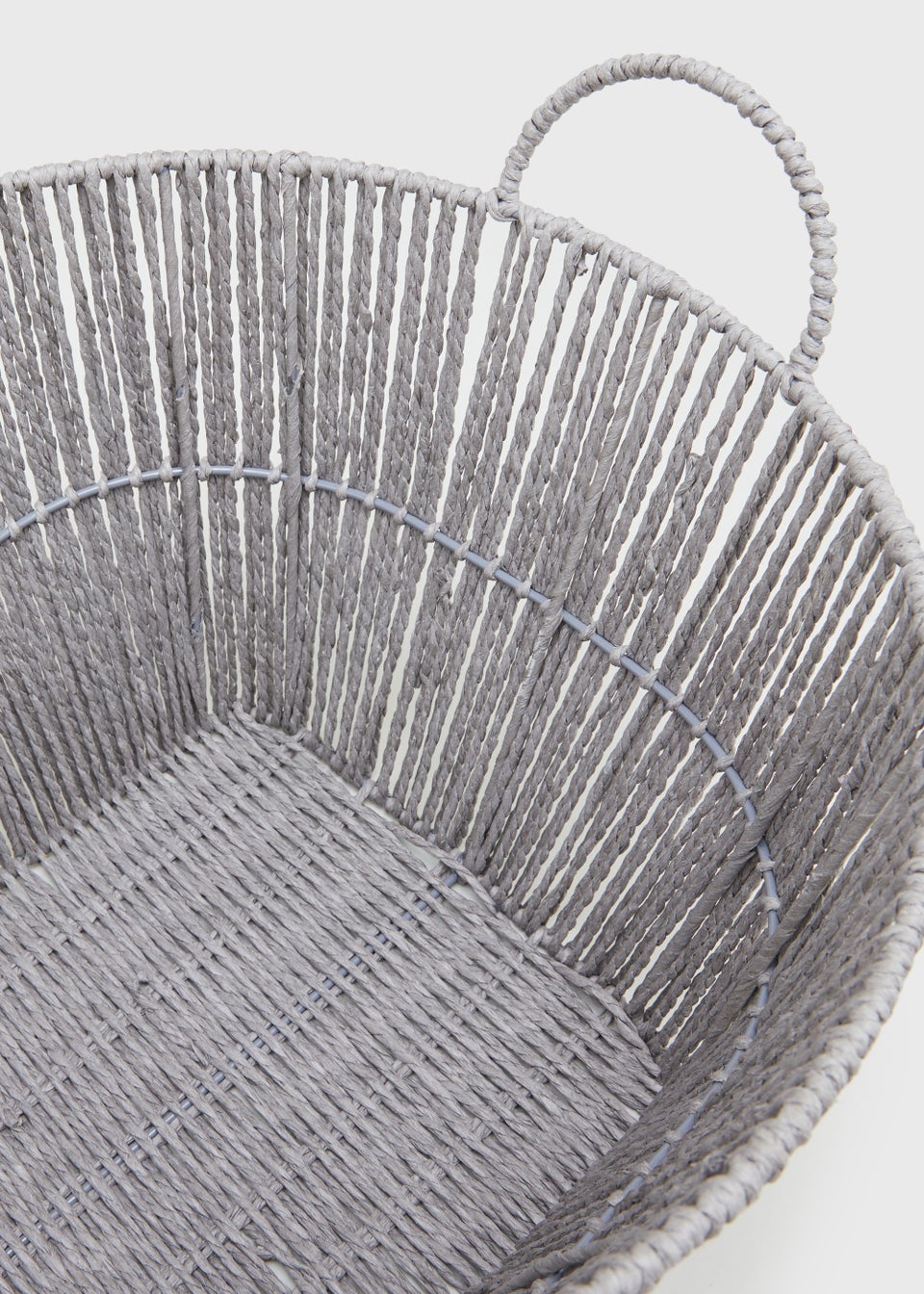 Grey Paper Rope Twist Storage Basket (35cm x 24cm)