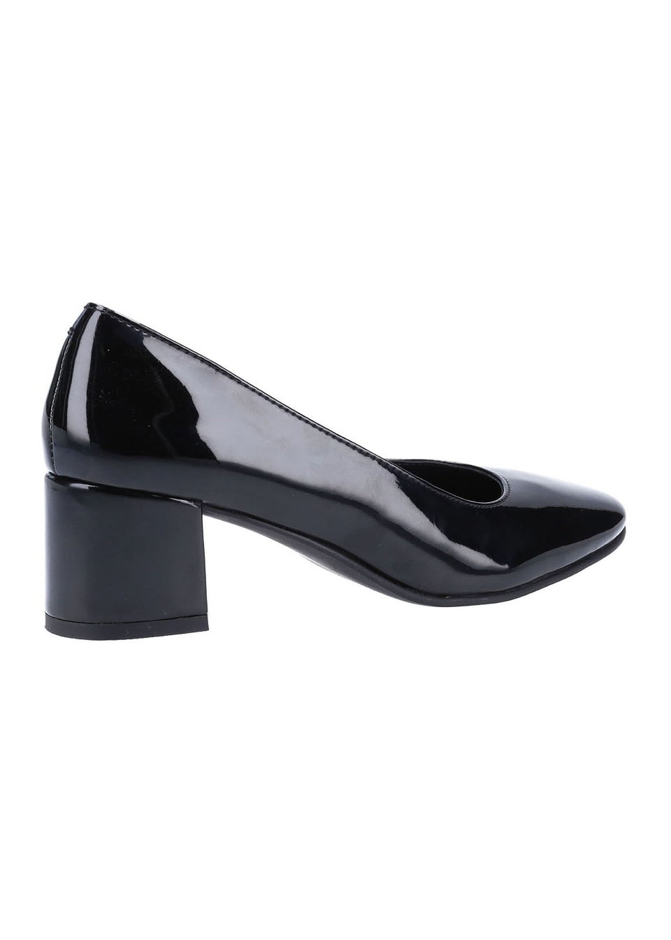Hush Puppies Anna Black Patent Slip On Court Shoes