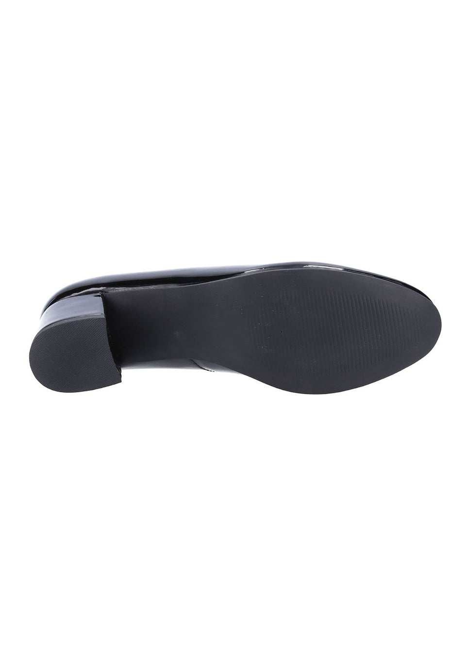 Hush Puppies Anna Black Patent Slip On Court Shoes