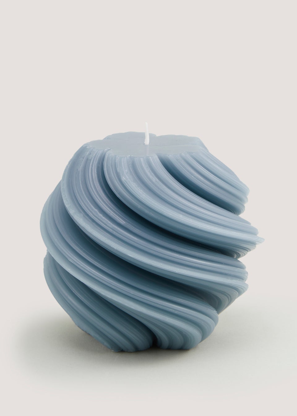 Blue Wax Swirl Candle (15cm x 7cm)